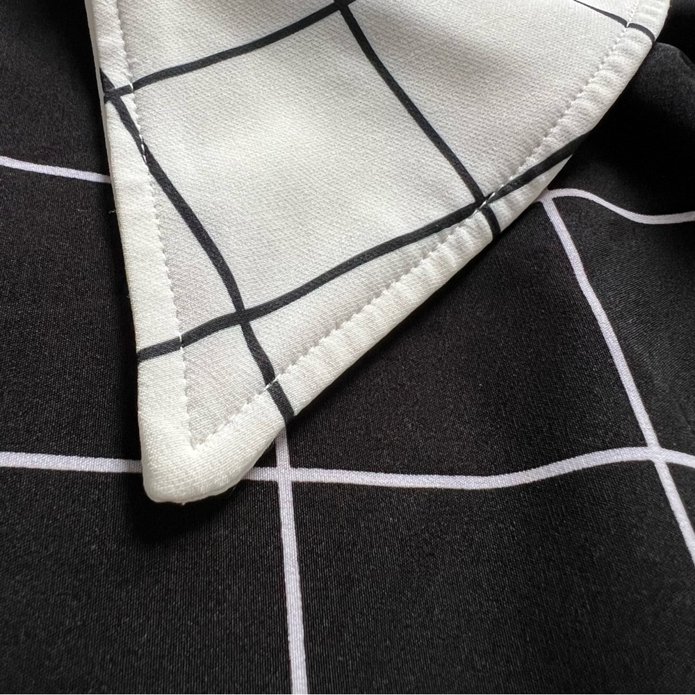 Retrolicious London Calling Dress Black and White Grid Print Dress size Large - Picture 5 of 10